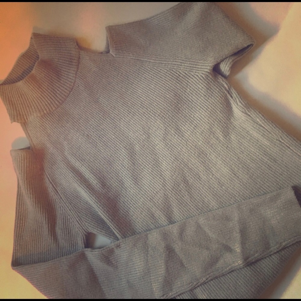 Grey Cold Shoulder Top